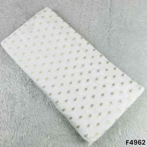 Self Jaquard Zari Work Pure Silk Fabric-F4962